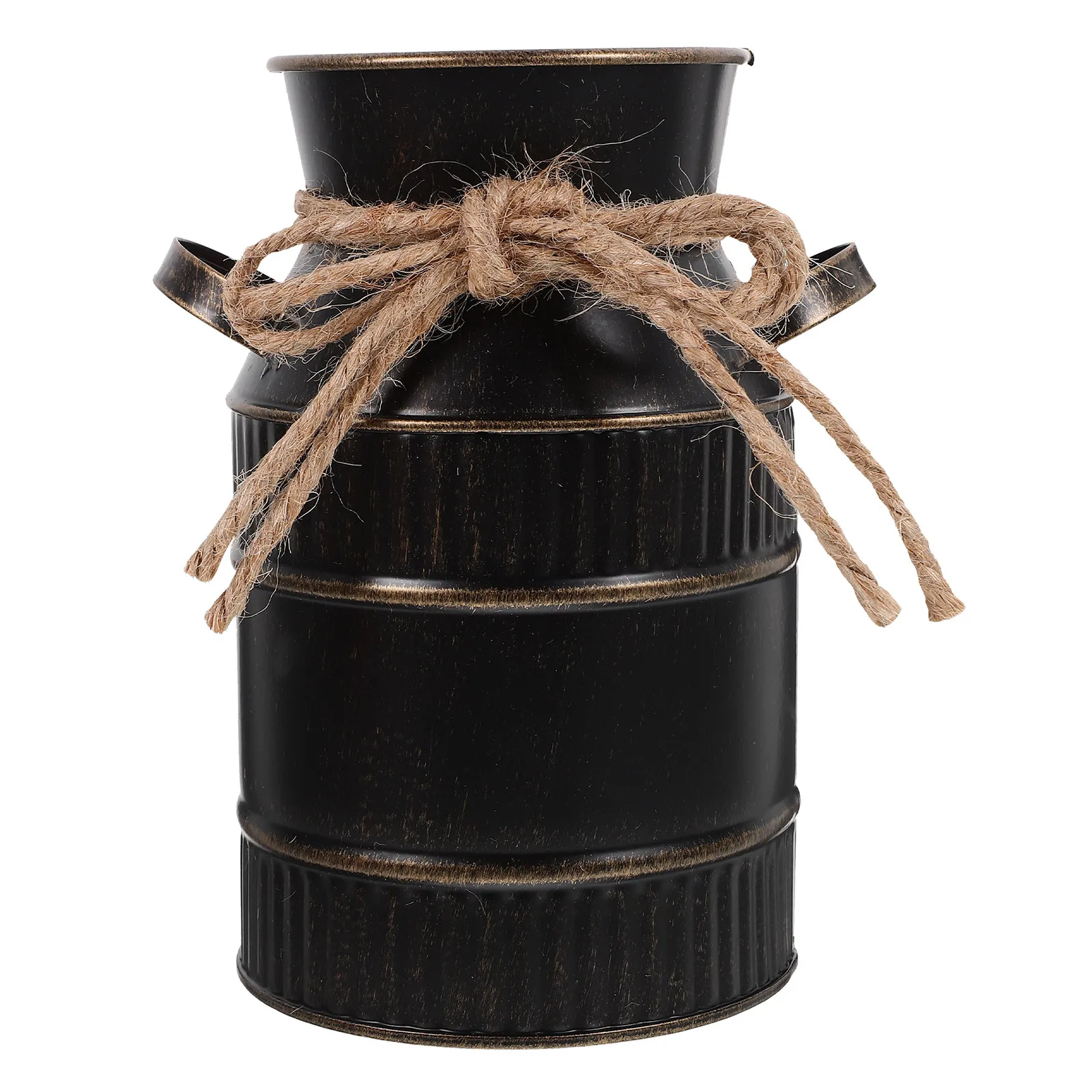 Retro Iron Flower Bucket Vintage Metal Vase for Floral Arrangement Wedding Prom Dinner Party Holiday Festive Home Decor