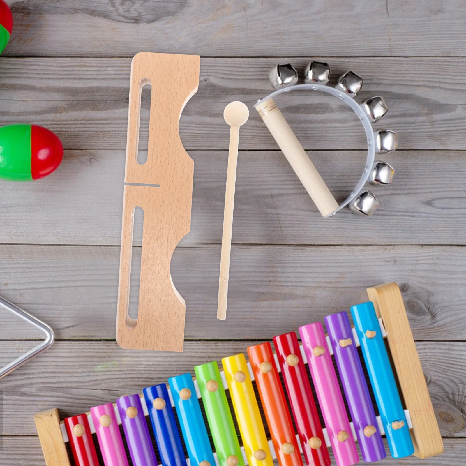 

Hardwood Musical Rhythm Block with Mallet Dual Tone Design Ideal for Traditional Chinese Opera and Music Education Light Yellow