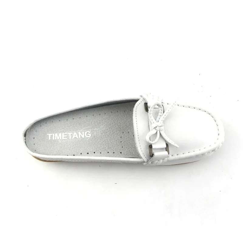 TIMETANG Brand Women Shoes Sandals Genuine Leather Bowtie Indoor House Ladies Slippers Fashion Mother Shoes Solid Casual Shoes