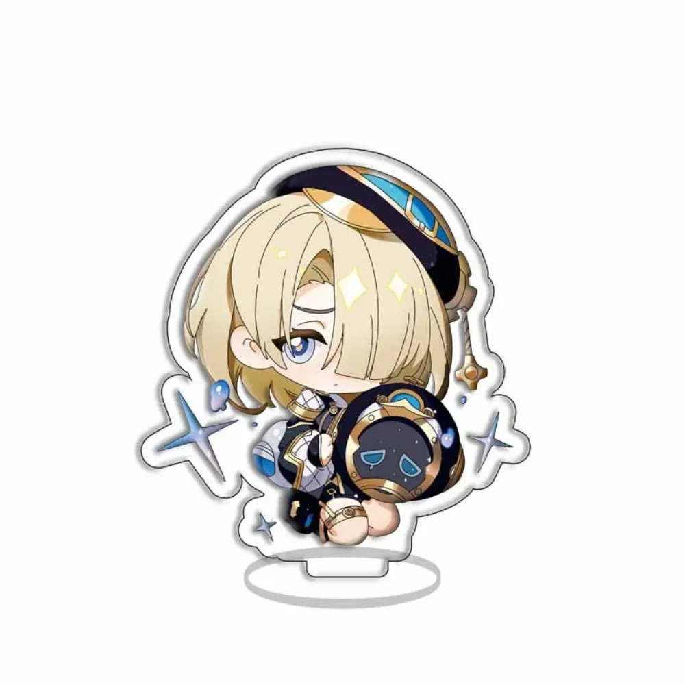 بطاقة شخصية أنيمي تأثير Genshin ، زخرفة سطح المكتب ، لوحة قائمة من الأكريليك ، هدايا الأولاد ، Venti ، Scaramouche ، Klee ، Mona ، بطاقة ، تأثيري