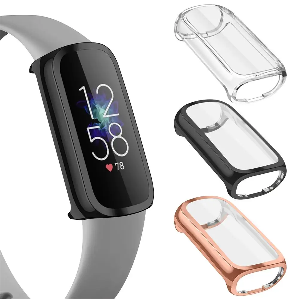 Protective Case For Fitbit Luxe Strap Full Screen Protector Cover Smart watch Bumper Soft TPU Plating Durable Shell Accessories