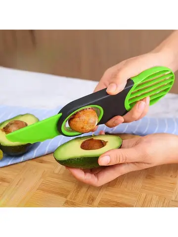 3 in 1 다기능 과일 슬라이서, 아보카도 키위, 아보카도 슬라이서, 파종기, 커터, 주방 절단 과일 액세서리