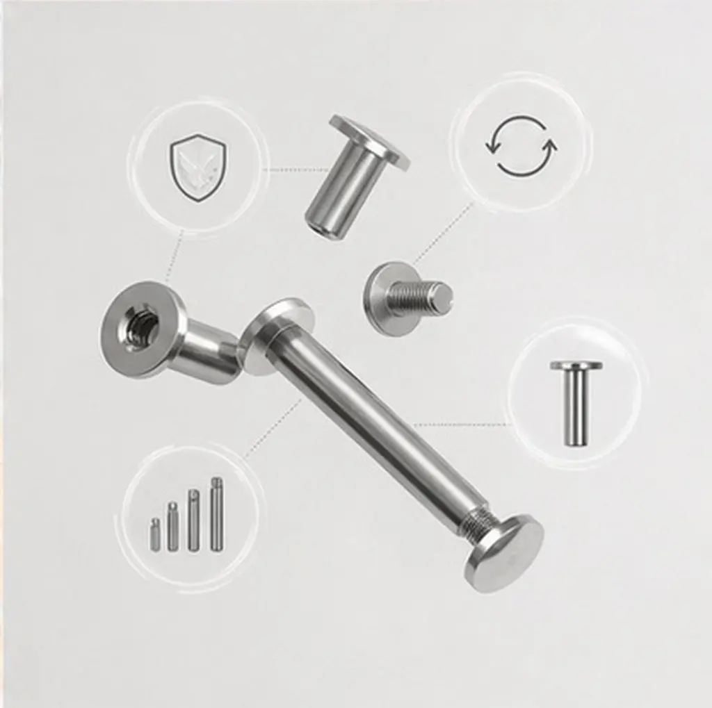 220Pcs Sturdy Inner Threaded Binding Screw Posts Carbon Steel Non Rusting for Photo Albums Bookbinding Handicrafts DIY