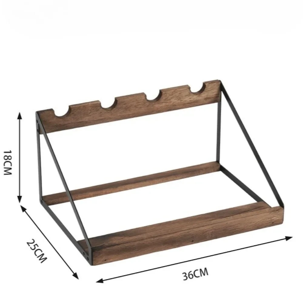 2025 New Trapezoidal Wine Rack with 4 Bottles of Wine Placed Diagonally, Red Wine Wooden Rack Display Stand, Home Retro