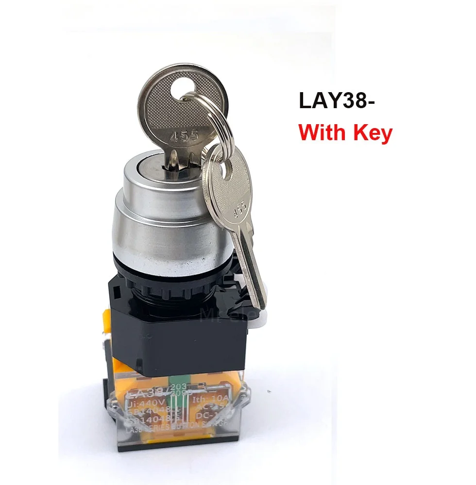 Key knob LA38-11Y/20Y/3 rotation self-locking reset second gear third gear 22MM