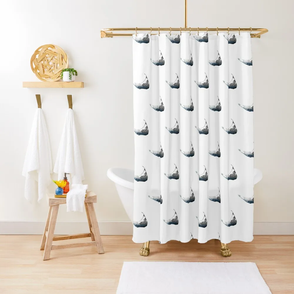 

Nantucket Scrimshaw Design Shower Curtain Shower Bath Cover Anime Shower Set For Bathroom Curtain