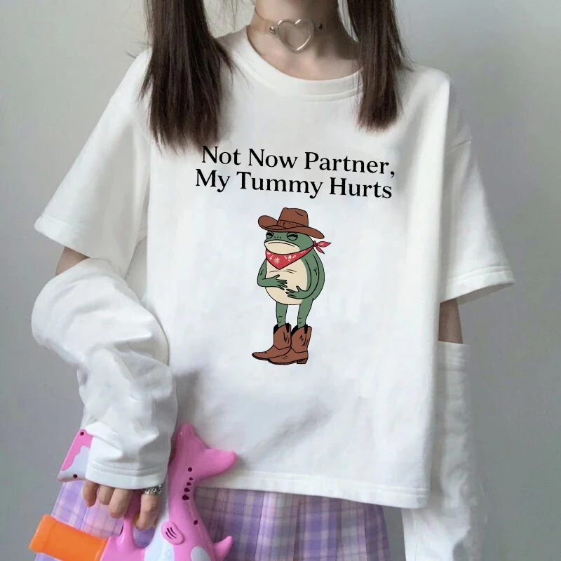 

Harajuku Aesthetics Vintage Versatile Tops Gothic Creative Frog Pattern Print T-Shirt Punk Fashion Casual Loose Short Sleeve Tee