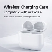 Estuche de carga de repuesto para AirPods 4, carga inalámbrica y tipo C, emparejamiento emergente Bluetooth, indicador de batería (solo estuche)