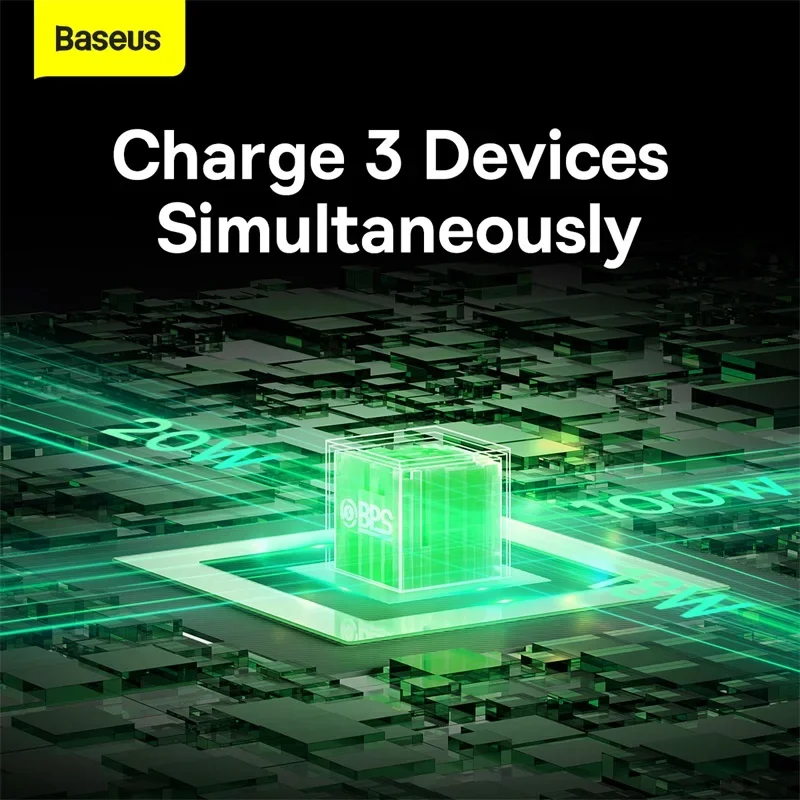 Baseus Traction Series Retractable 3-in-1 Fast Charging Cable Desktop Organizer Type-C to M+L+C 100W