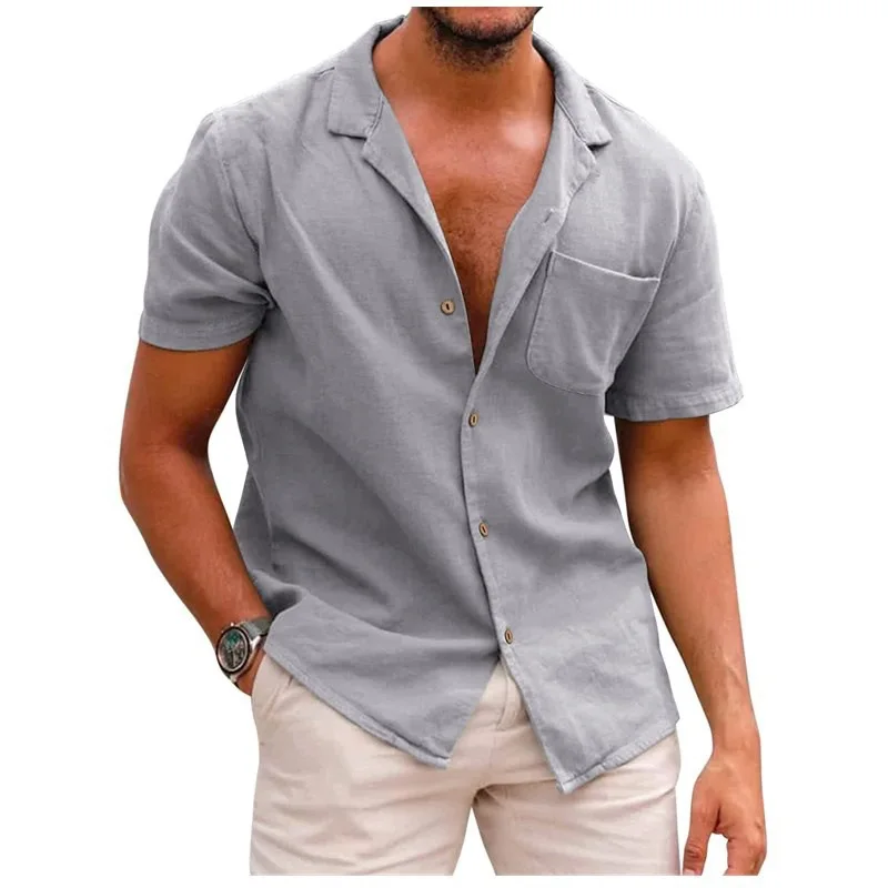 

Ebay Men's Faionable ort Sve Linen Loose Casual irt Turn-down Collar Summer Lightweight Breathable Comfortable M Top