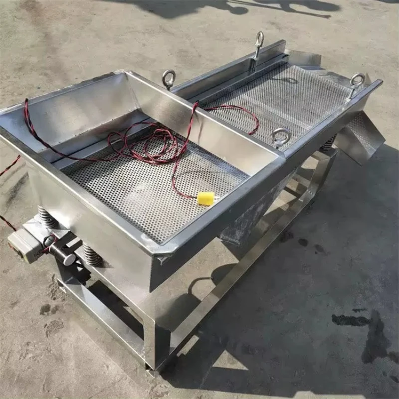 Continuous Grading Machine Sand Gravel Granules Ore Feed Beans Wheat Corn Grain Linear Vibrating Screen Linear Sieve Machine