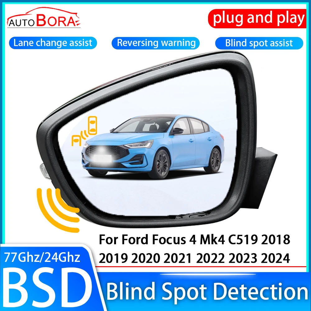 ZhuCamX Car Blind Spot Detection System BSD BSA BSM Sensor Drive Rear Mirror Monitoring for Ford Focus 4 Mk4 C519 2018~2024