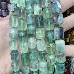 13x16MM Large Faceted Natural Green Fluorite Crystal Quartz Cutting Nugget Beads For DIY Jewelry Making MY230626