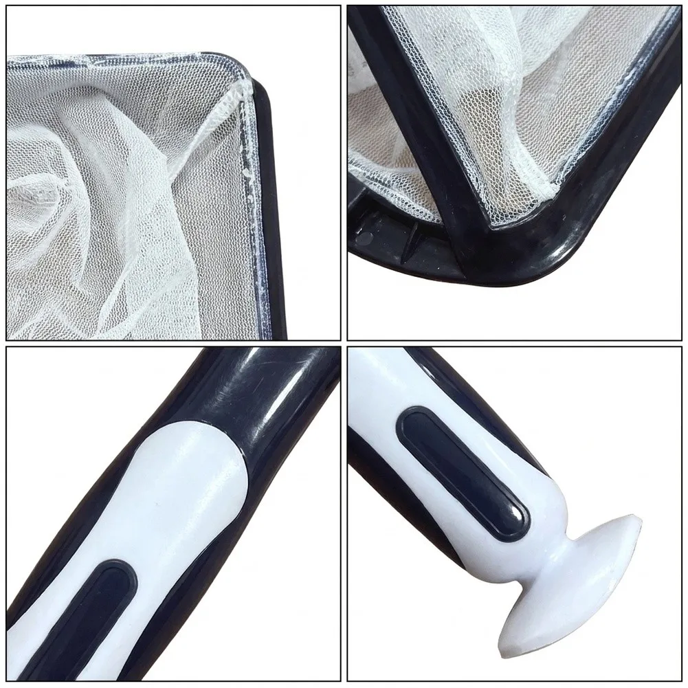 32CM Handheld Pool=Skimmer Net With Fine Mesh For Spa= Cleaning, ABS Leaf Debris Remover Tool With Strong Suction Cup For Garden