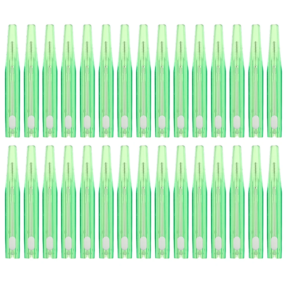 

30 Pcs Cleaning Brush Retractable Interdental Pieces/box (green 08mm) for Braces Toothpicks Manual between Teeth Flossing