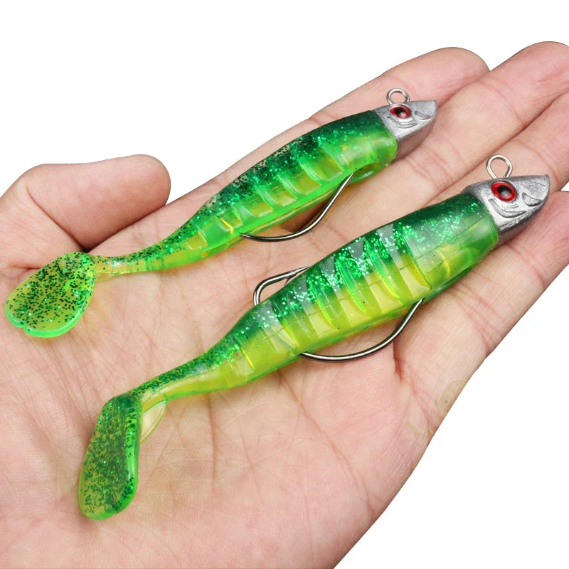 1 PCS Hunthouse black minnow10cm15g 13cm26g shiner fishing lure soft lure lead jig bait bass pike fishing leurre souple fishing