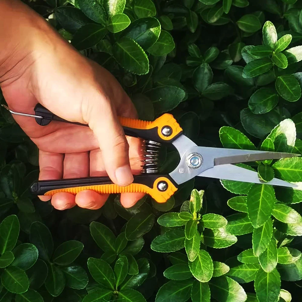 Pruning Scissors Professional Garden Shears Straight Stainless Steel Blades Sharp Gardening Hand Pruner For Garden Fruits Plants