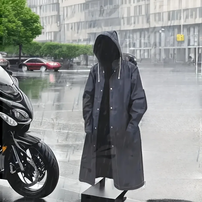 EVA Disposable Raincoat, Thickened Adult Long Hooded Poncho, Unisex Lightweight One‑Piece Rain Cape for Outdoor Travel