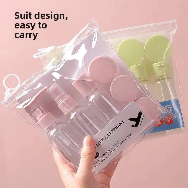 Leak-Proof Vacuum Pump Travel Bottles Set Lotion Toner Essence Makeup Remover, Portable Spray & Pump Bottles for Toiletries