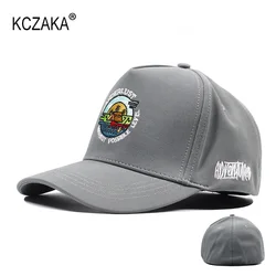 KCZAKA 5 Panel Stretch Full Closed Baseball Caps Men's High Crown Embroidery Fitted Cap Curved Brim Elastic Back Closed Hat