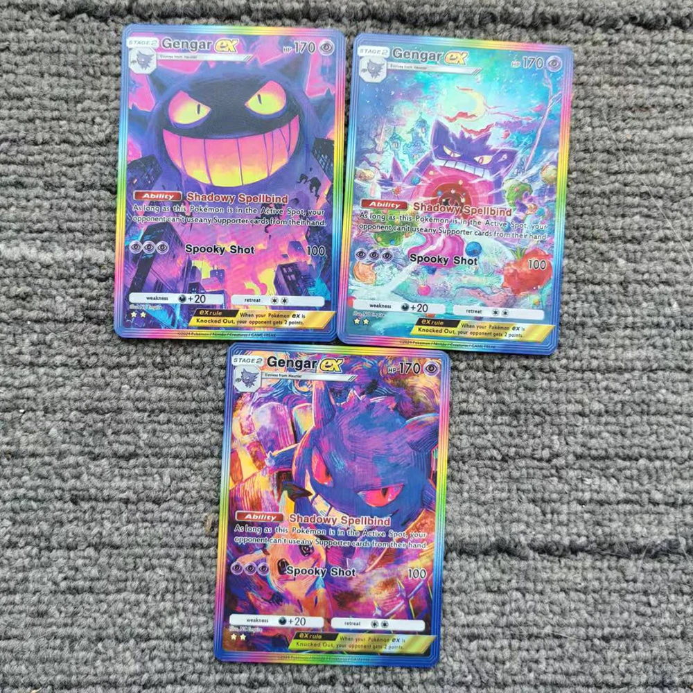 

3 шт./компл. карманная фольгированная карта PTCG «сделай сам» карманные монстры Gengar коллекционная карта английских букв