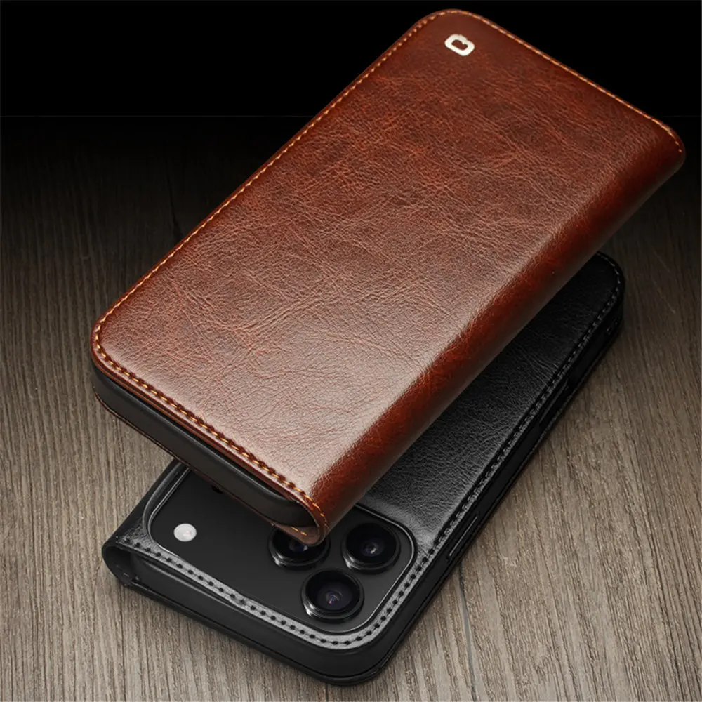 เคสหนังวัวแท้พรีเมี่ยมสำหรับไอโฟน 17 17 แอร์ 17 โปรแม็กซ์คลุมทั้งหมด