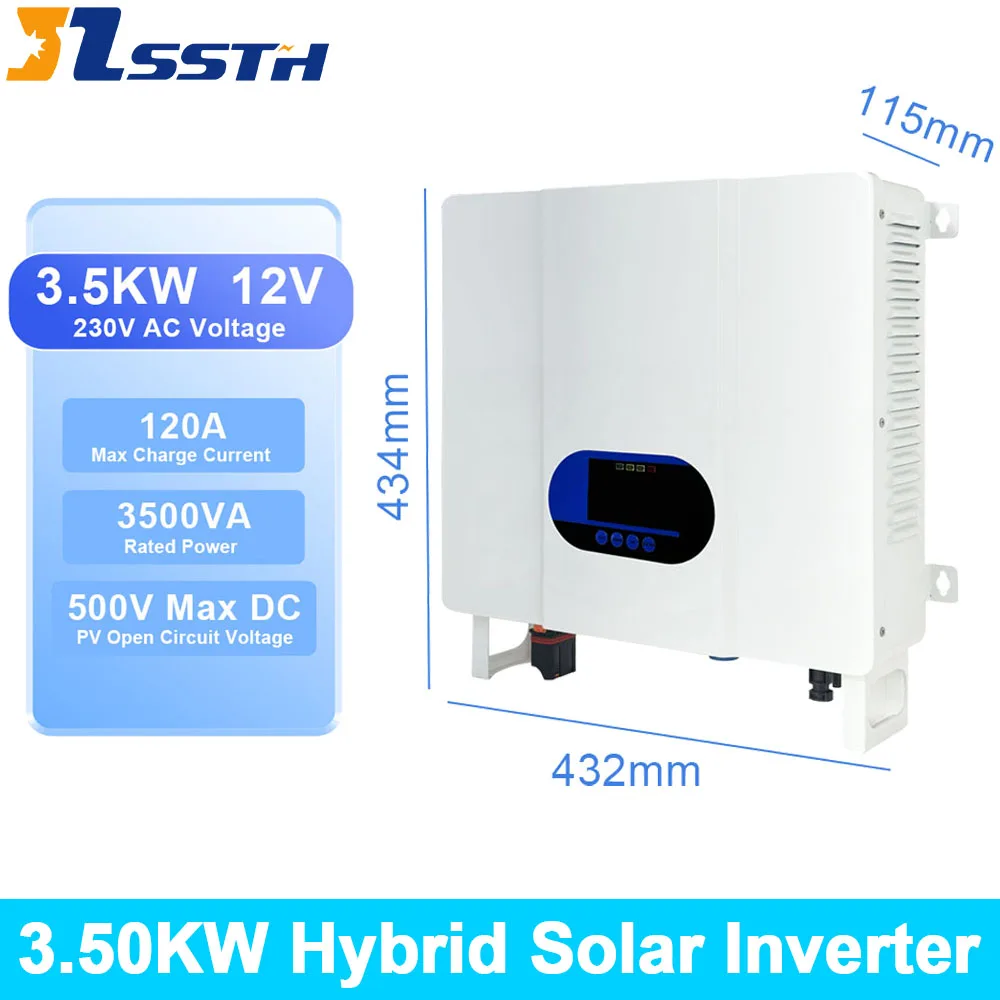 

Гибридный солнечный инвертор SZSSTH 3.5 кВт MPPT с чистой синусоидой, контроллер заряда 500В Voc 120А, автономный инвертор с ЖК-дисплеем