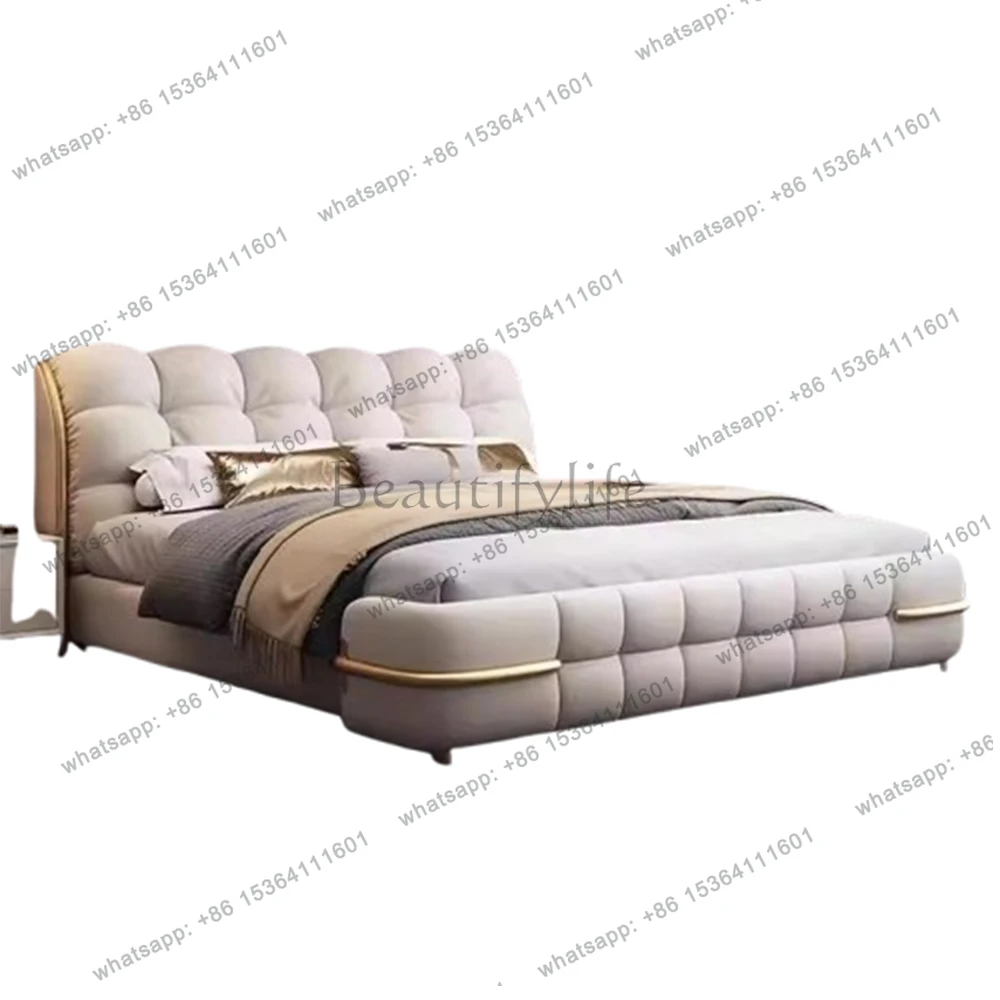Cama de Lujo Estética y Única, Cama Queen Elástica para Dormitorio, Cama Doble para Dormir 180x200, Camas Matrimoniales, Decoración del Hogar