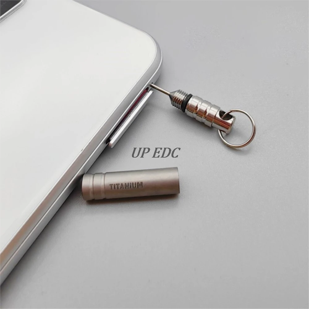 UPEDC Titanium Alloy Mobile Phone Card Holder EDC Portable Key Pendant Tools