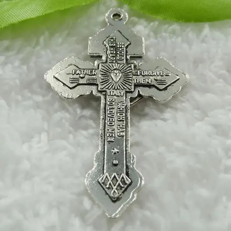 40 Stück antike silberne Farbe Jesus Kreuz Charms Anhänger 56 x 34 mm für Halsketten Ohrringe Schmuckherstellung # 564 – Detail 2