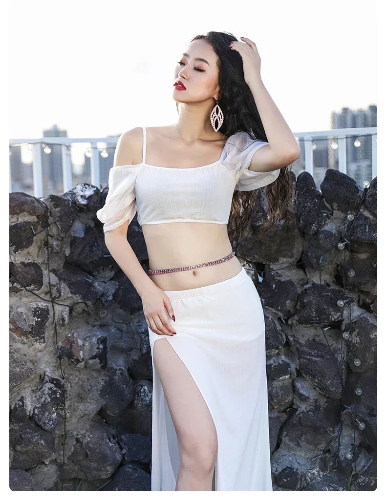 ملابس ممارسة الرقص الشرقي ، بدلة مروحة بسيطة وأنيقة ، ممارسة الرقص والملابس الطبقة ، نمط جديد