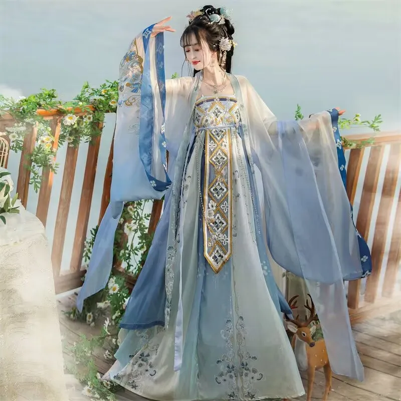 女性のための中国の漢服ドレス,伝統的な刺繍,カーニバル,ハロウィーン,コスプレ衣装,妖精,大きいサイズ,2XL