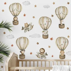 Cartoon Animal Flying Plane Hot Air Balloon Children's Room Kindergarten Wall Decoration Wall Sticker Wholesale Wall Decoration