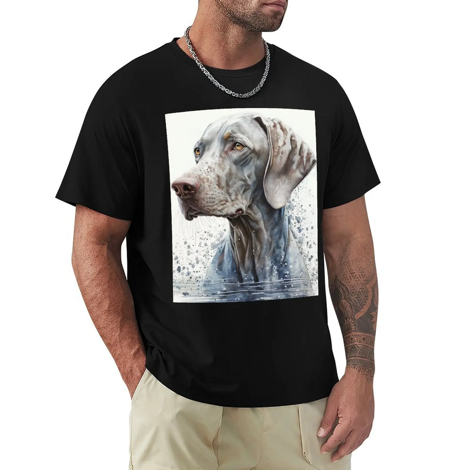

Weimaraner Watercolor Print T-Shirt affliction shirts luxury t-shirt croswit shirt man heavy weight t shirts for men