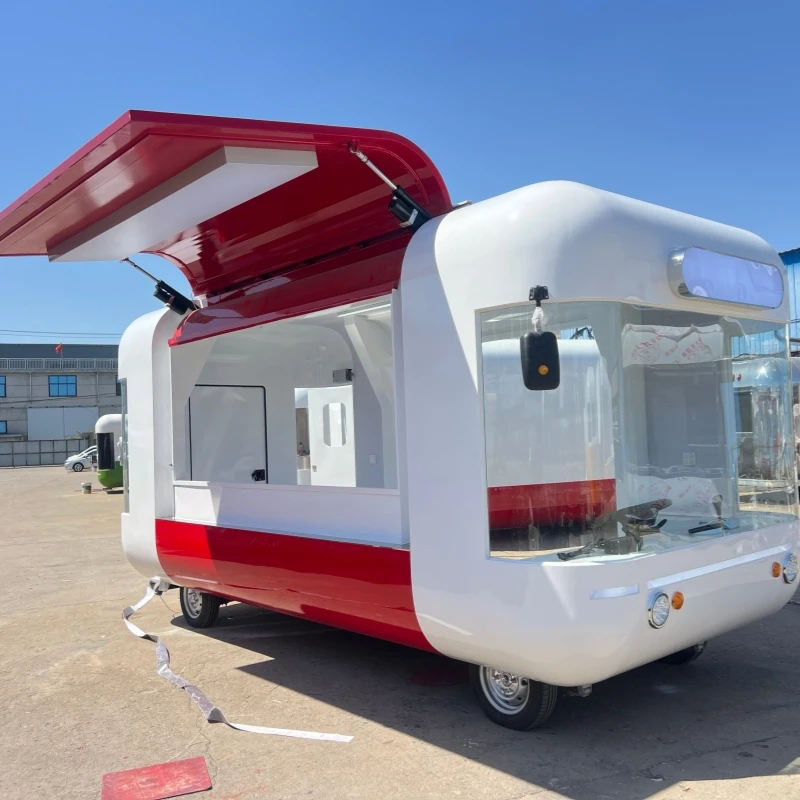 Hot Sale Concession Trailer Fast Food Truck Fiberglass Small Caravan Towable Mobile Food Trailer Custom Branding Option for Sale