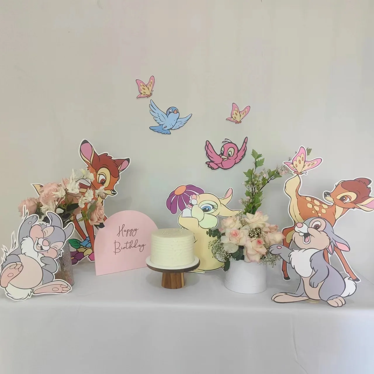 1Set Sika Deer Baby Birthday Party Photo Prop Baby Shower Table Stand Cartoon Foam Board Bunny 100 Days Party Anniversary Suppli