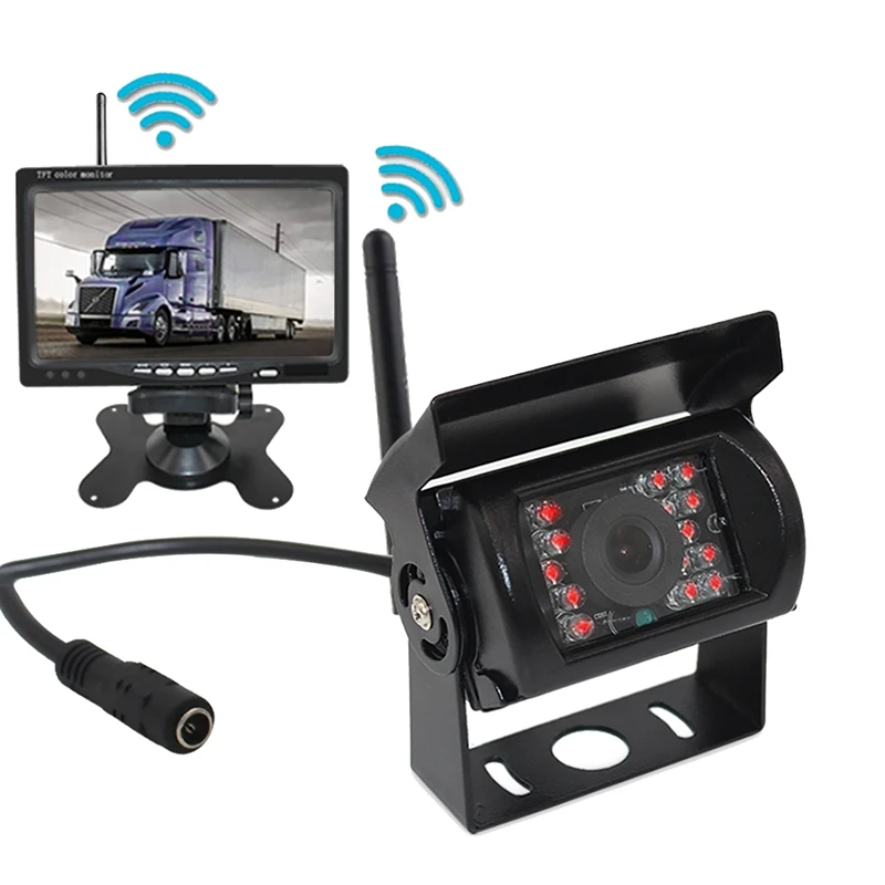 

24V 7-Inch Car Monitor Reversing Image High-Definition Wide-Angle Infrared Night Vision Universal Replacement Accessories