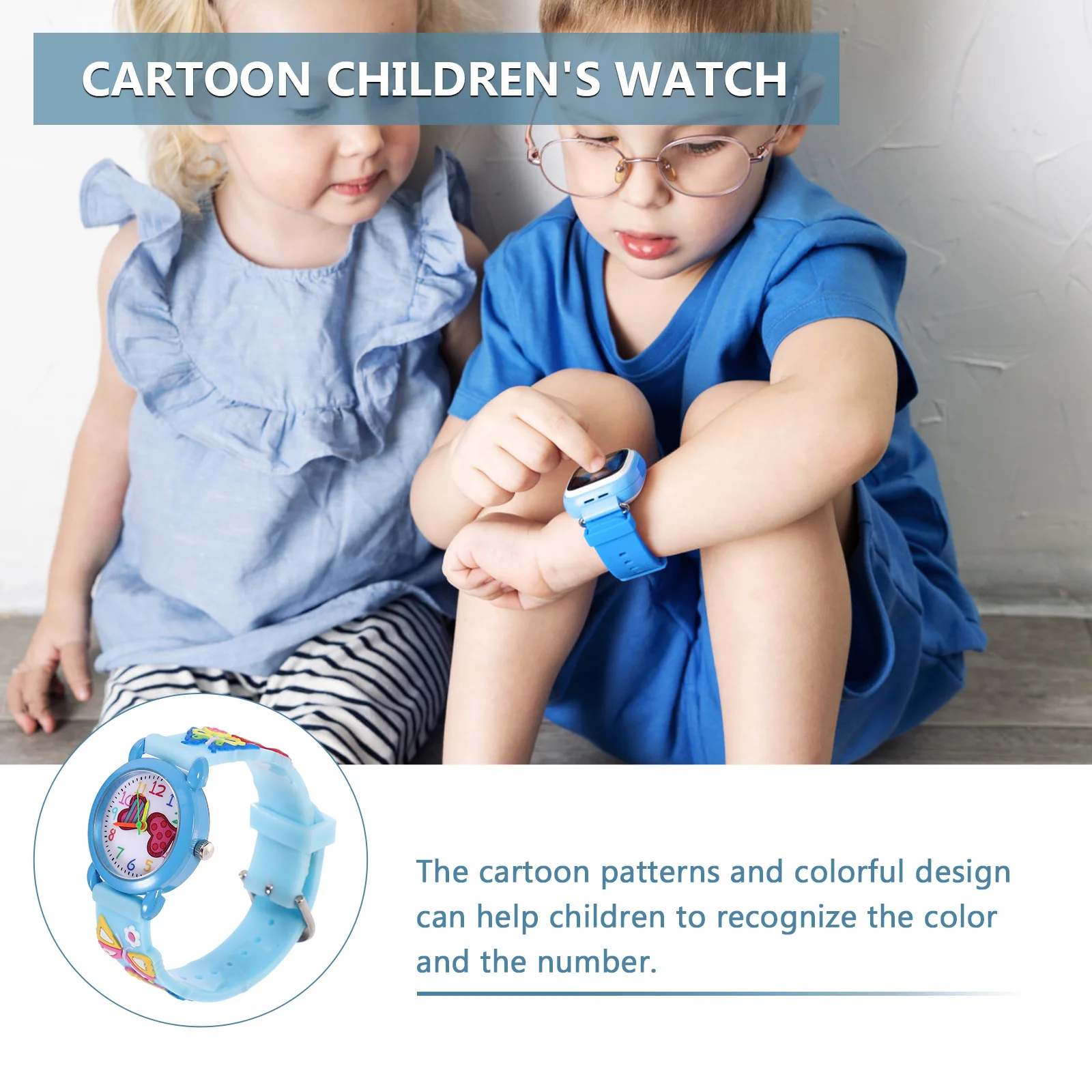 1Pcs Cartoon Butterfly Watch Colorful 3D Wristwatch Adjustable Strap Lightweight Student Gift 3D Watch