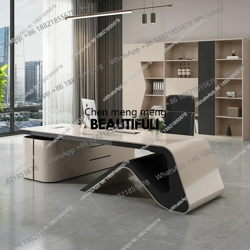 

Secretary European Office Desk Filing Cabinets Executive Shelf Conference Office Desk Minimalist Modern Wooden Bureau Furniture