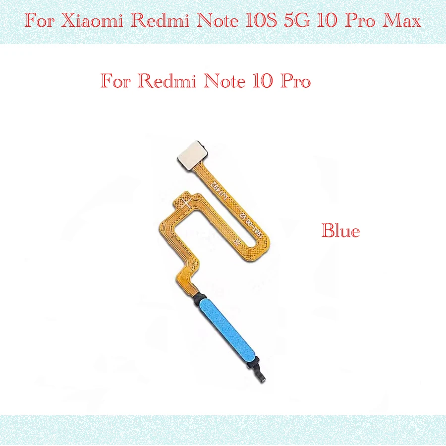 For Xiaomi Redmi Note 10 Pro 10s 10 4G 5G Fingerprint Sensor Home Return Key Menu Button Flex Ribbon Cable