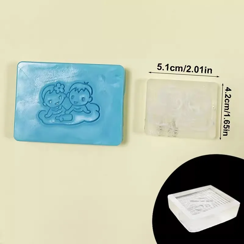 Lovely Cute Footprint Series DIY Handmade Soap Stamp Seal Clear Transparent Acrylic Soap Making Chapter Tools  Support Custom