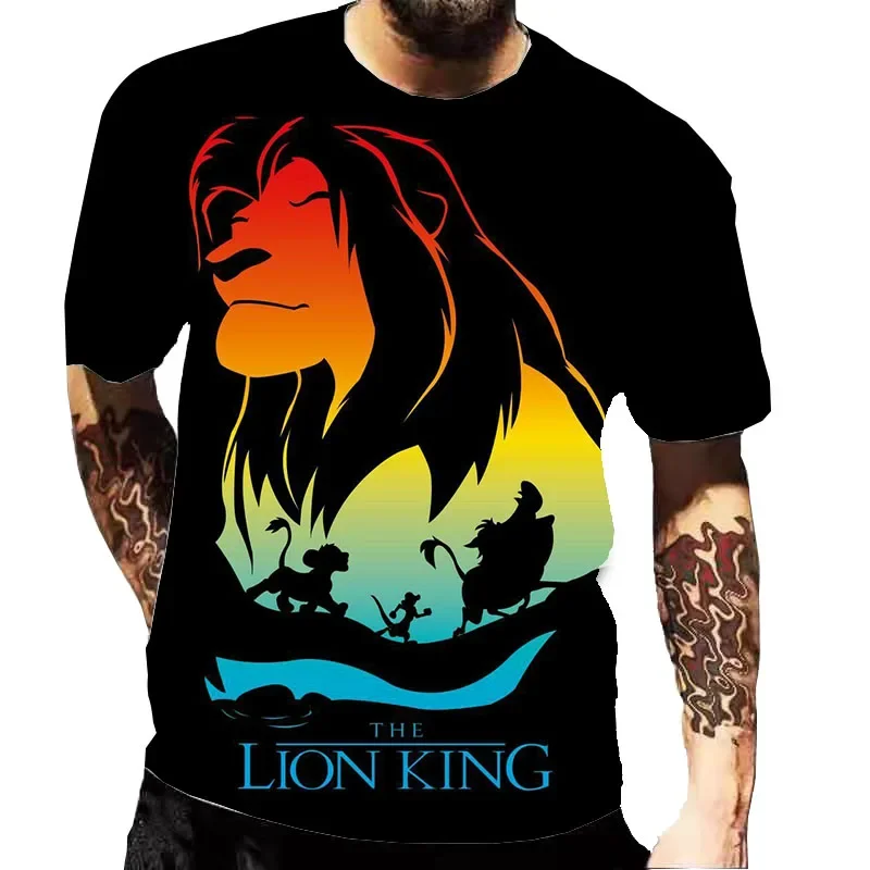 Disney-Camiseta con estampado 3d de Hakuna Matata para hombre, camisa con estampado de Simba, Harajuku, El Rey León, 2024