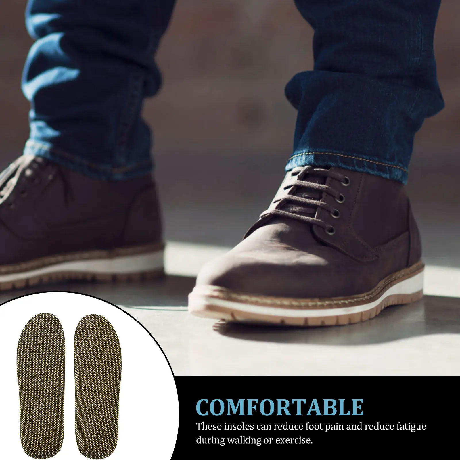 Elastic Insoles 2 Pairs – Breathable, Shock-Absorbing, Sweat-Wicking for Foot Pain Relief & Fatigue Reduction