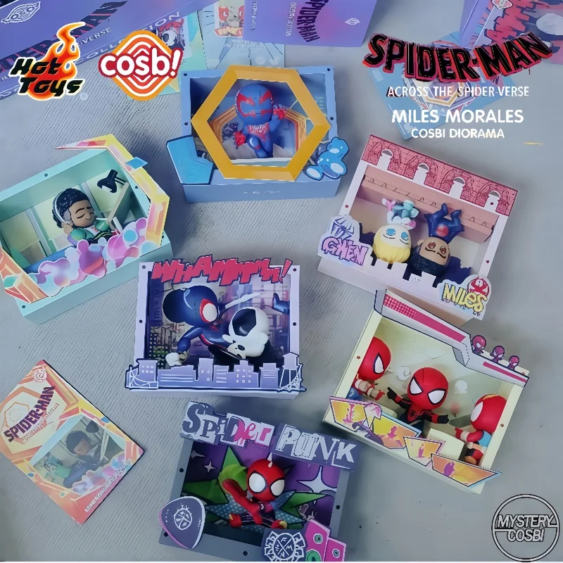

Hot Toys In Stock Original Spider-Man Across The Spider-Verse Miles Morales Peter Parke Cosbi Scene Surprise Blind Box Mini Toys