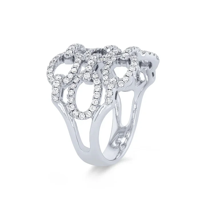 Women's 925 Silver Plated Hollow-Out Chain Stackable Ring