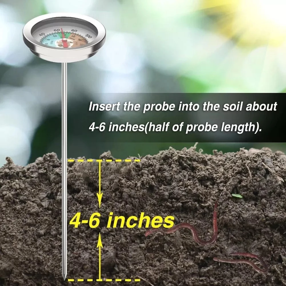 

Тестер для компостной почвы, 200 мм, измерительный щуп, высококачественный компост из нержавеющей стали, почвенный термометр для сада, заднего двора, 10 °C - 76 °C