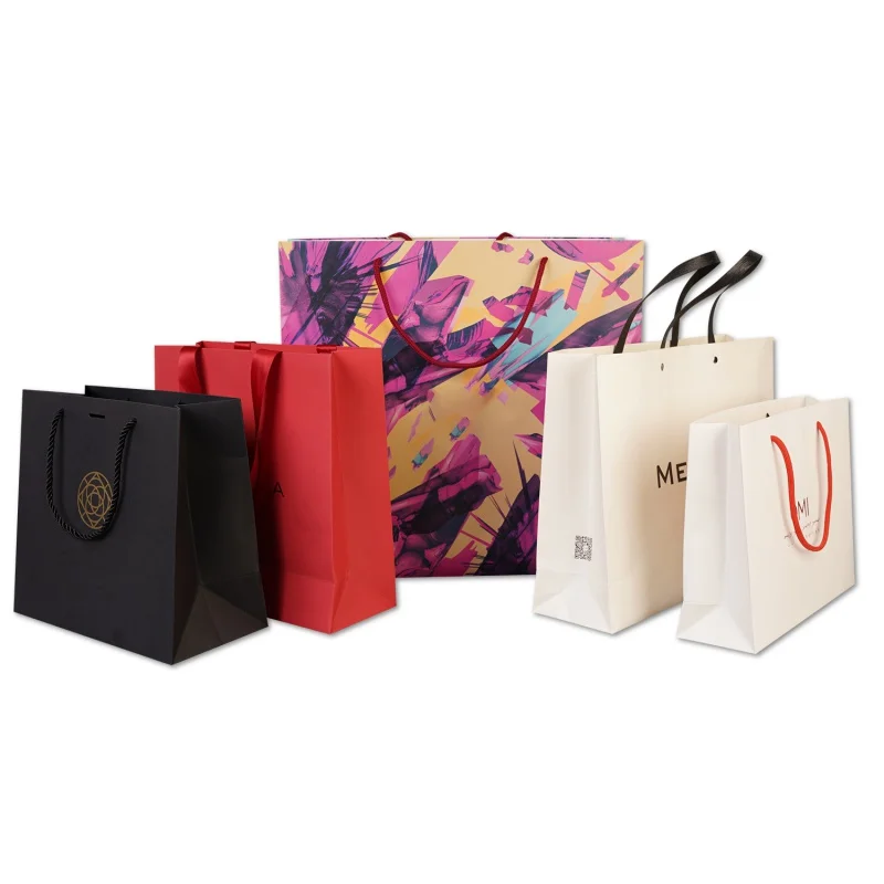 

Customized product、Packaging Paperbag Custom Shopping Paper Bag With Your Own Logo White Black Brown