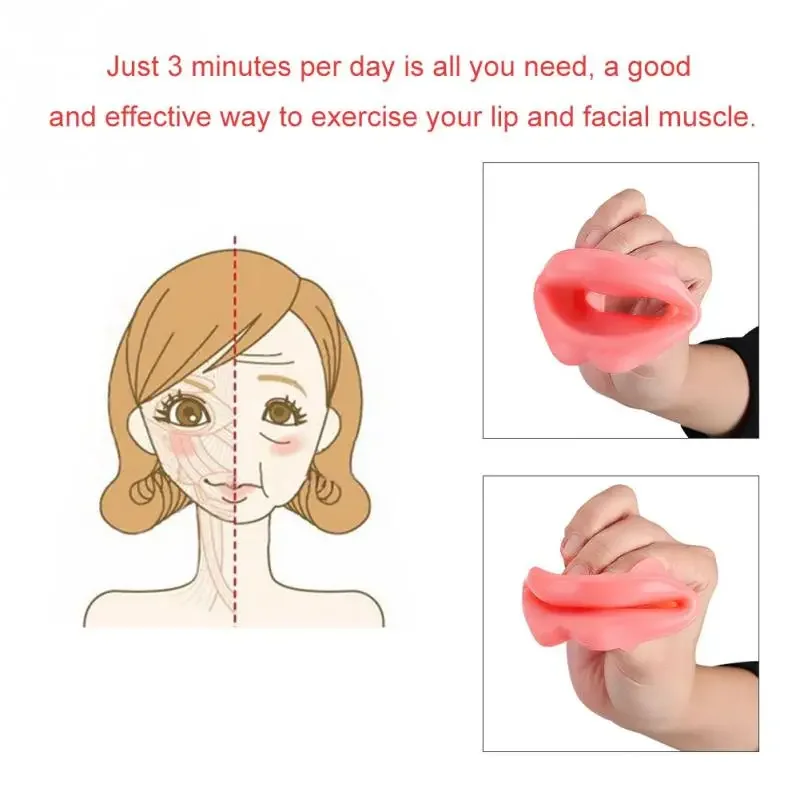 1pcs Massage Face-lift Tool Make Up Silicone Rubber Maquiagem Lips Slimmer Mouth Muscle Tightener Anti-aging Anti-wrinkle Beauty