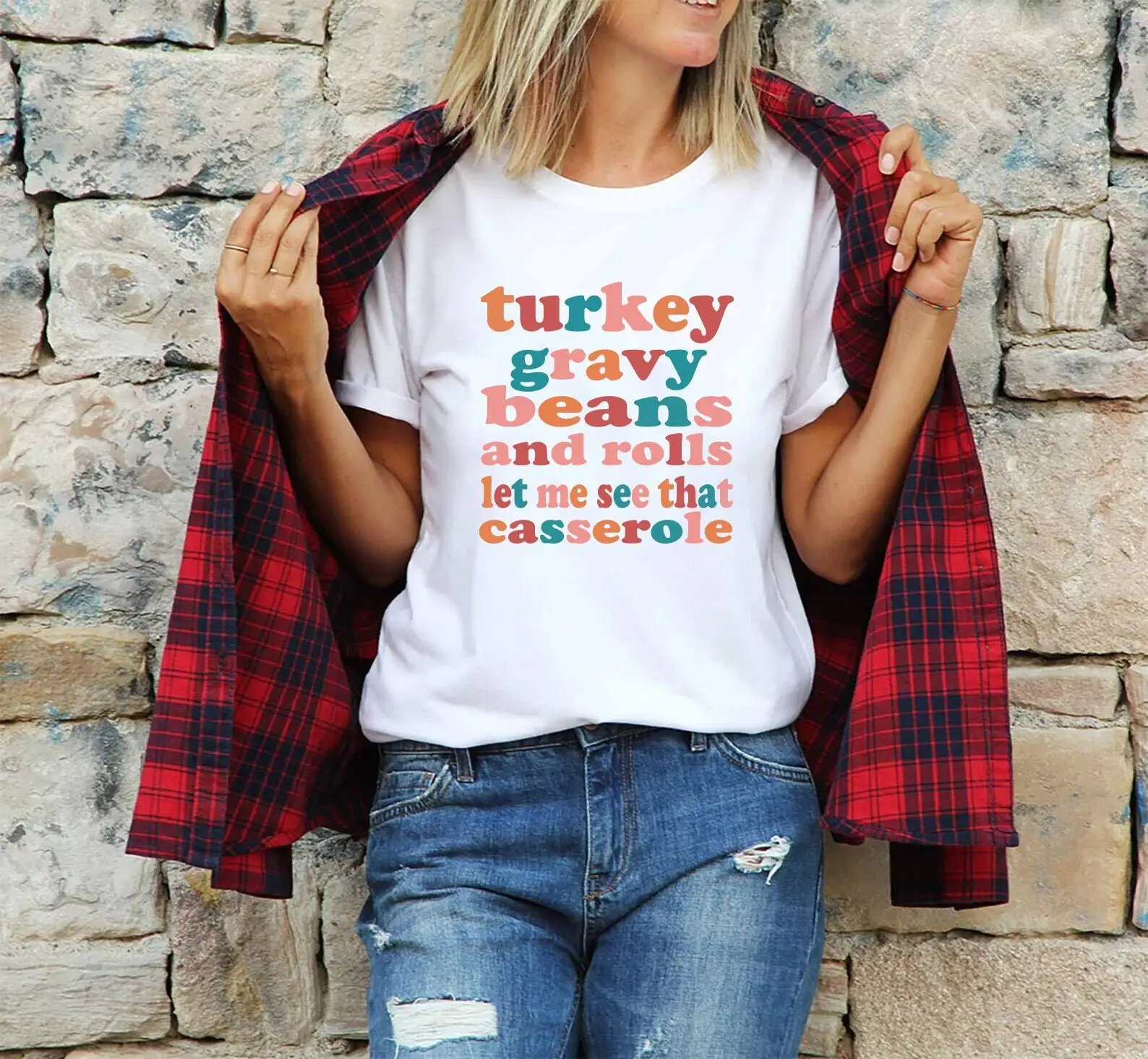 Turkey Gravy Beans And Rolls Let Me See That Casserole T Shirt For Thanksgiving Dinner Family