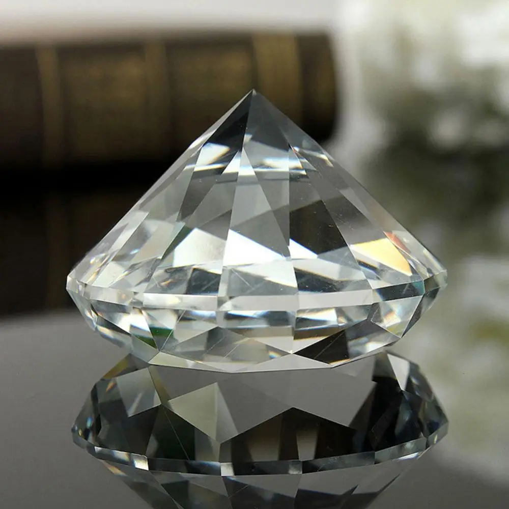 1pc 40mm Clear Crystal Big Glass Diamond Party Large Paperweight Gem Diamond Home Decorations Ornaments Wedding Christmas Gift